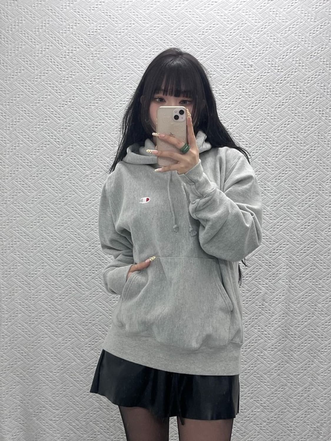 챔피온 리버스위브 빈티지 모던캐주얼 스몰로고 후드티 M C09827 상품이미지2