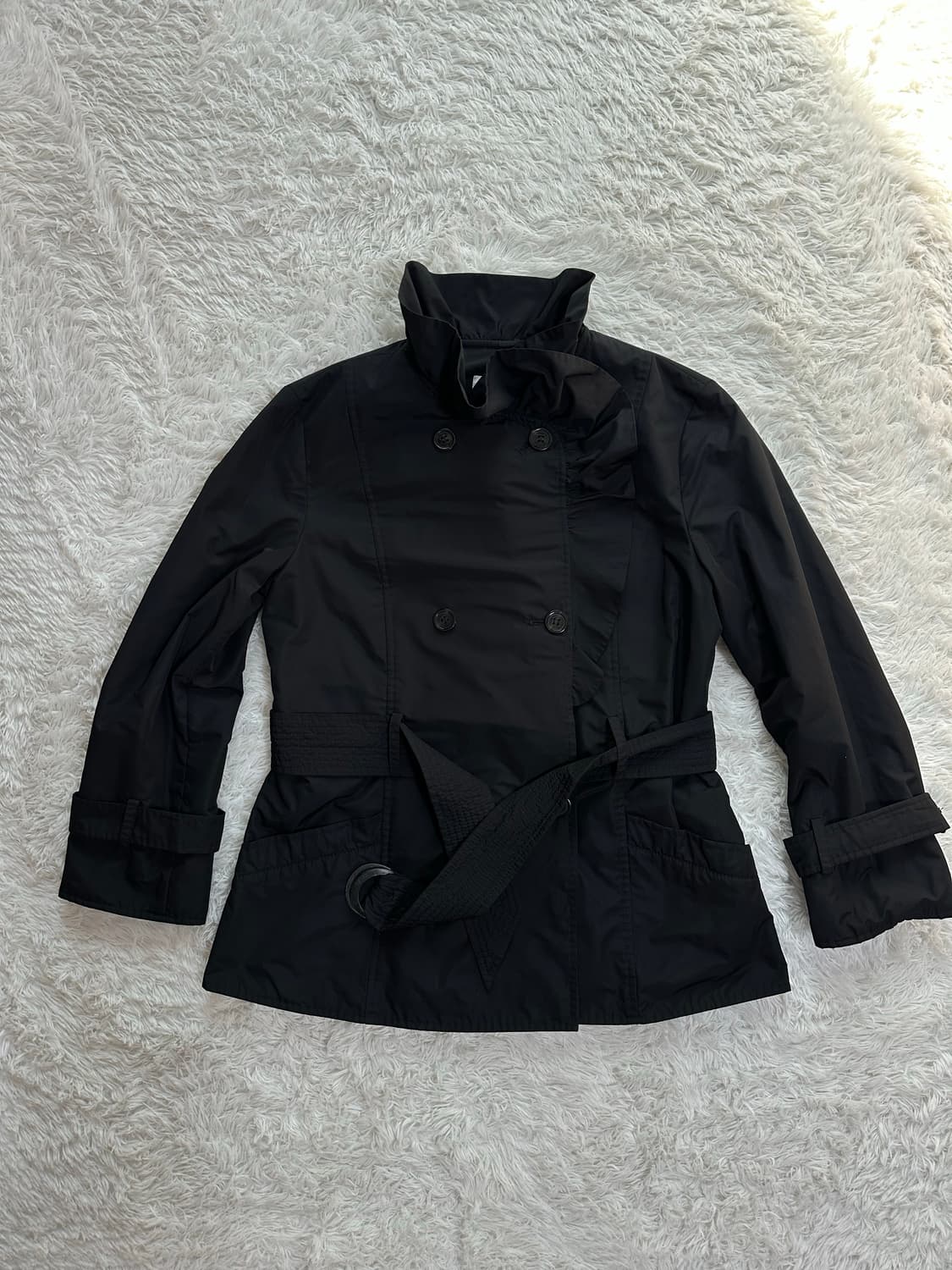 아르마니 콜레지오니 블랙 트렌치 코트 40 상품이미지1