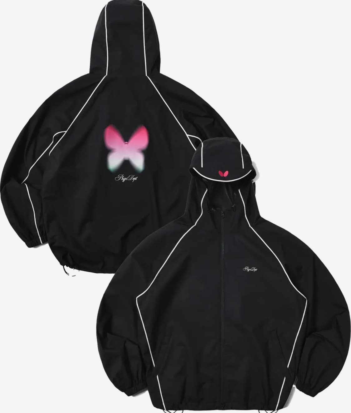 XL 피지컬 에듀케이션 디파트먼트 플라이 로고 트랙 자켓 바람막이 블랙 상품이미지1