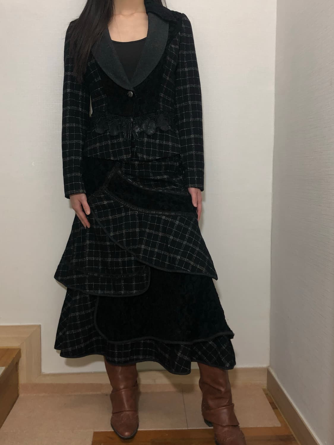 빈티지 블랙 프릴 셋업 상품이미지7