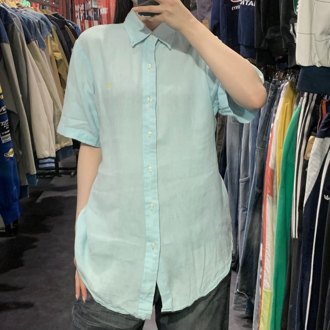 [IM] 폴로 랄프로렌 반팔 린넨 셔츠 민트 상품이미지2