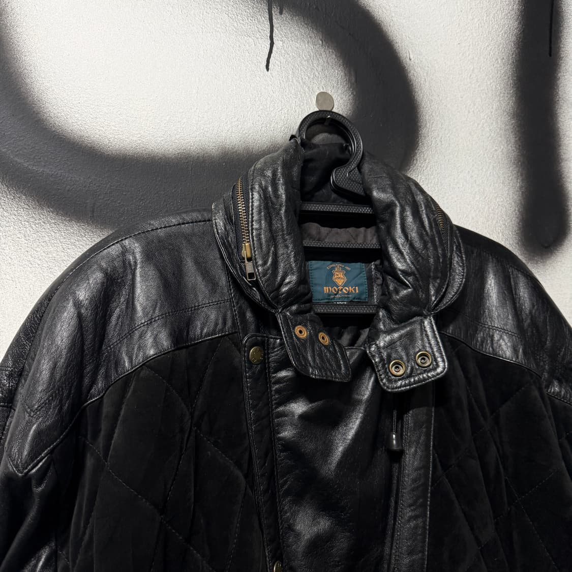 VTG 빈티지 100% 쉽스킨 퀼팅 디테일 양가죽 블루종 자켓 상품이미지3