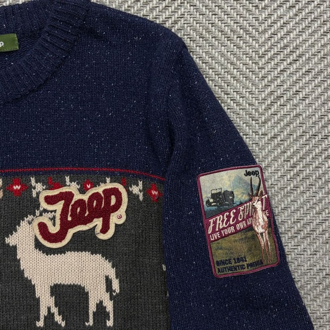 지프 패턴 라운드넥 니트 v2354 상품이미지5