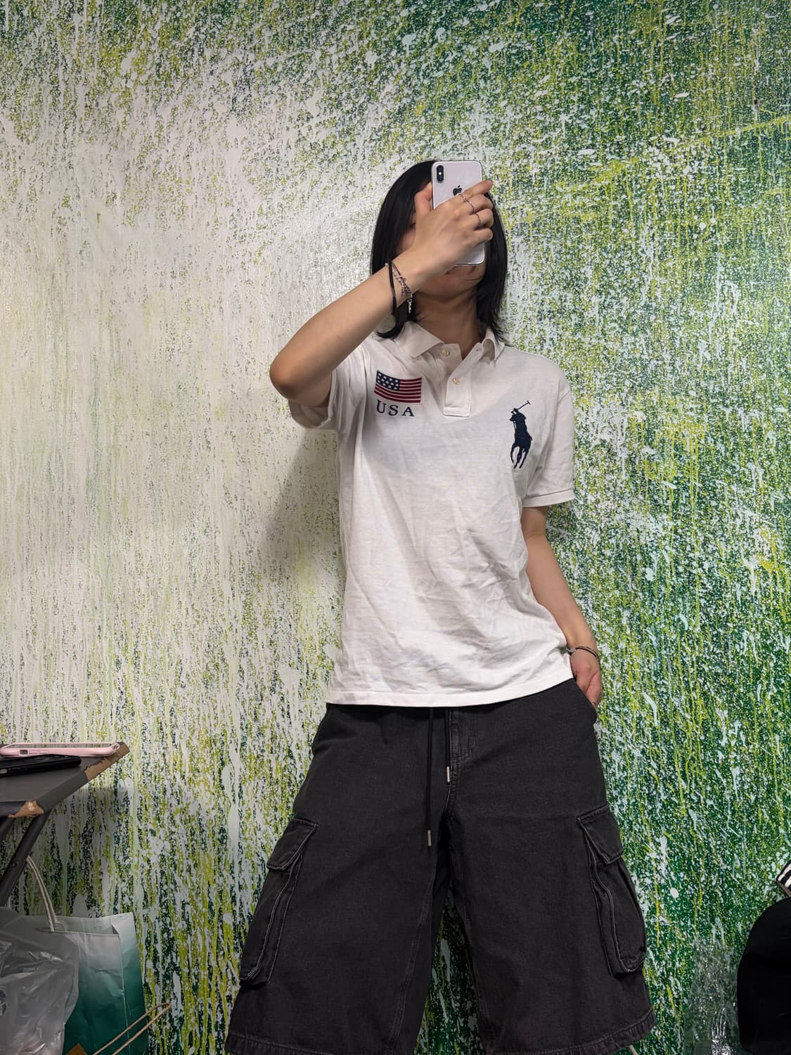 폴로 대대장 빅포니 치프키프 USA 화이트 반팔 카라 티셔츠 M  상품이미지2