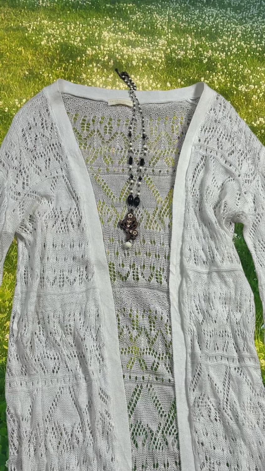 빈티지 어스뮤직앤이콜로지 화이트 가디건 상품이미지2