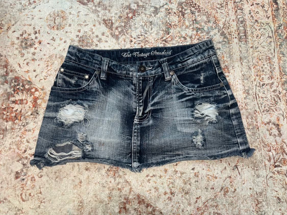 Vintage denim low rise skirt 상품이미지1