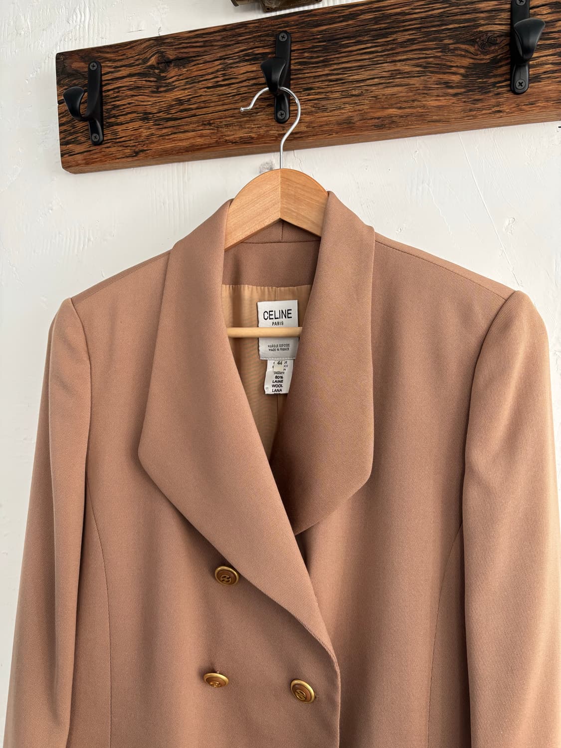 Celine 셀린느 핑크베이지 울 실크 혼방 블레이저 상품이미지5