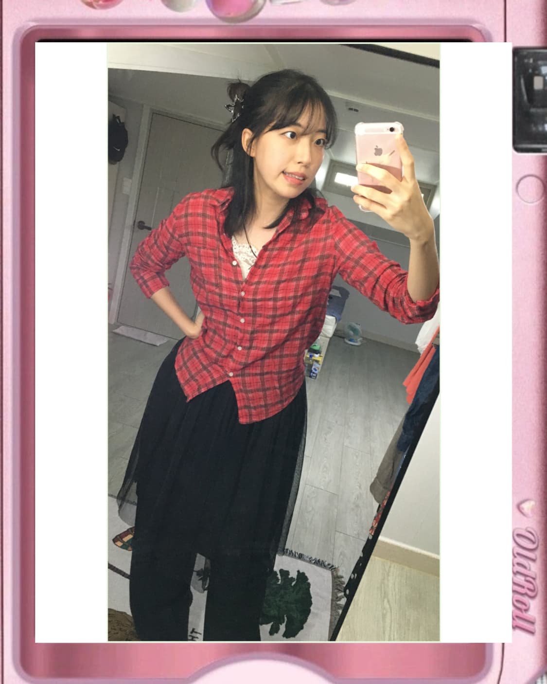 캐캐체 아무깔💢🖤 리치핑크 빈티지 셔츠 상품이미지2