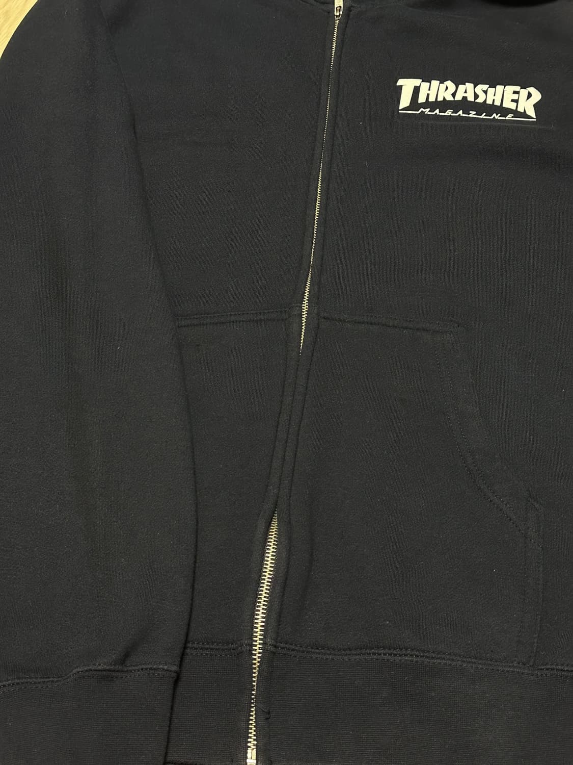 트레셔 THRASHER 매거진 로고 후드집업 블랙 상품이미지4