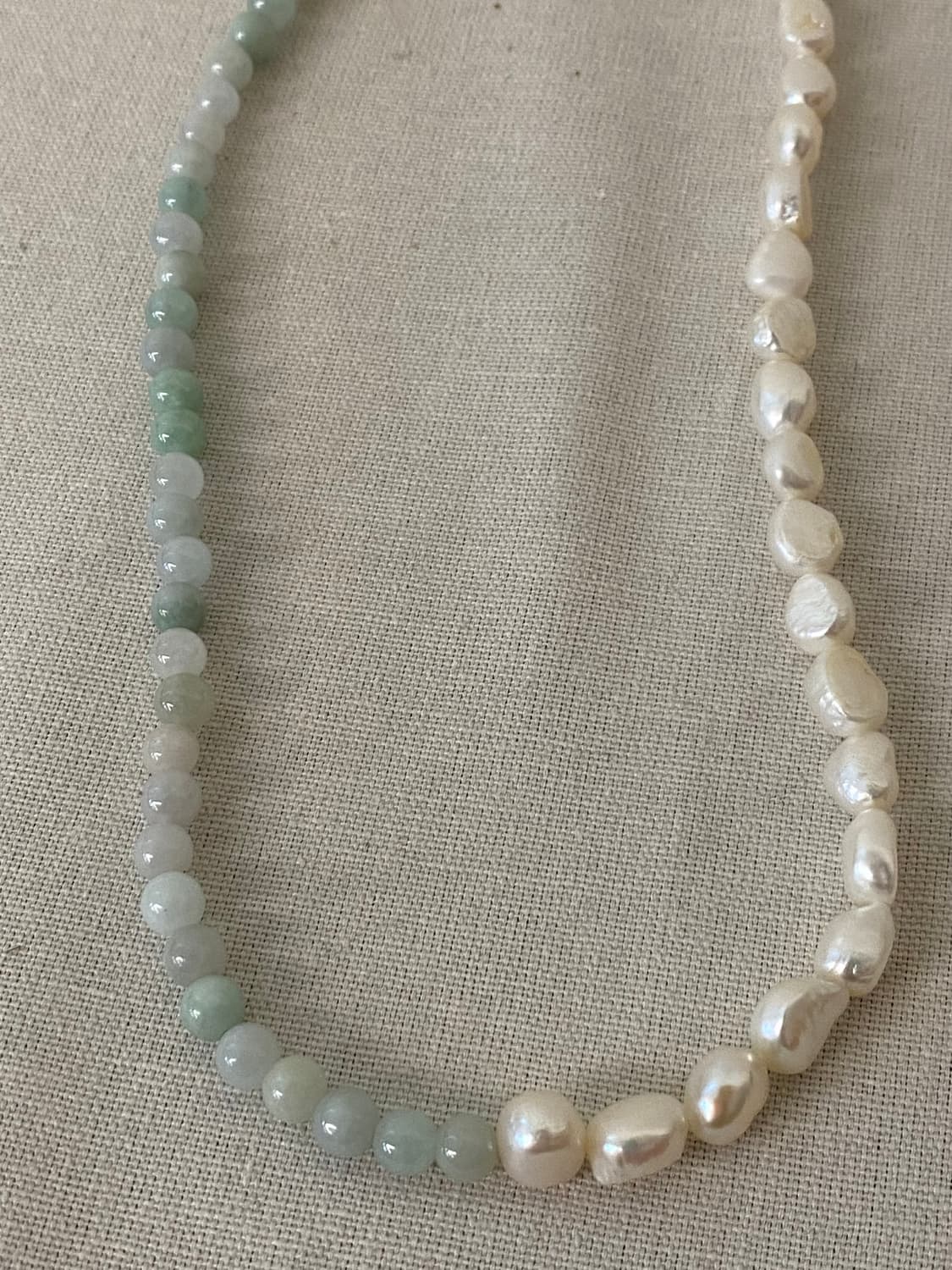 담수진주&옥 목걸이(silver) 상품이미지3