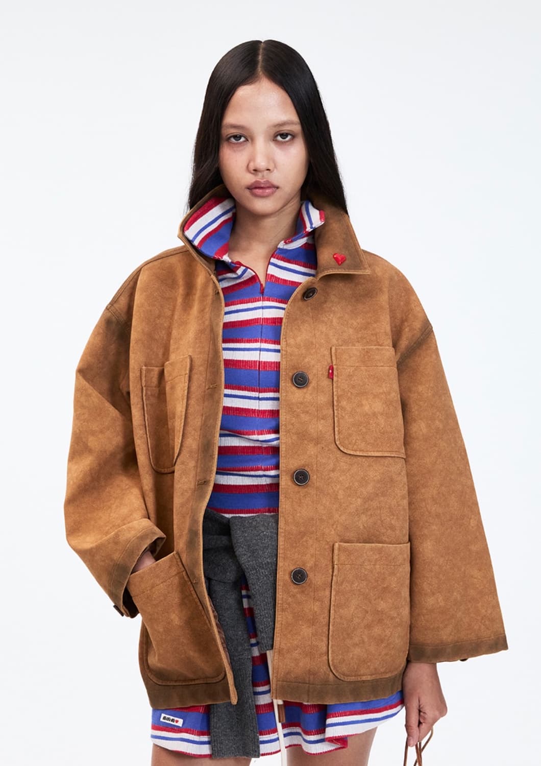 Mmm jeans Suede Washed Jacket_Brown 상품이미지1