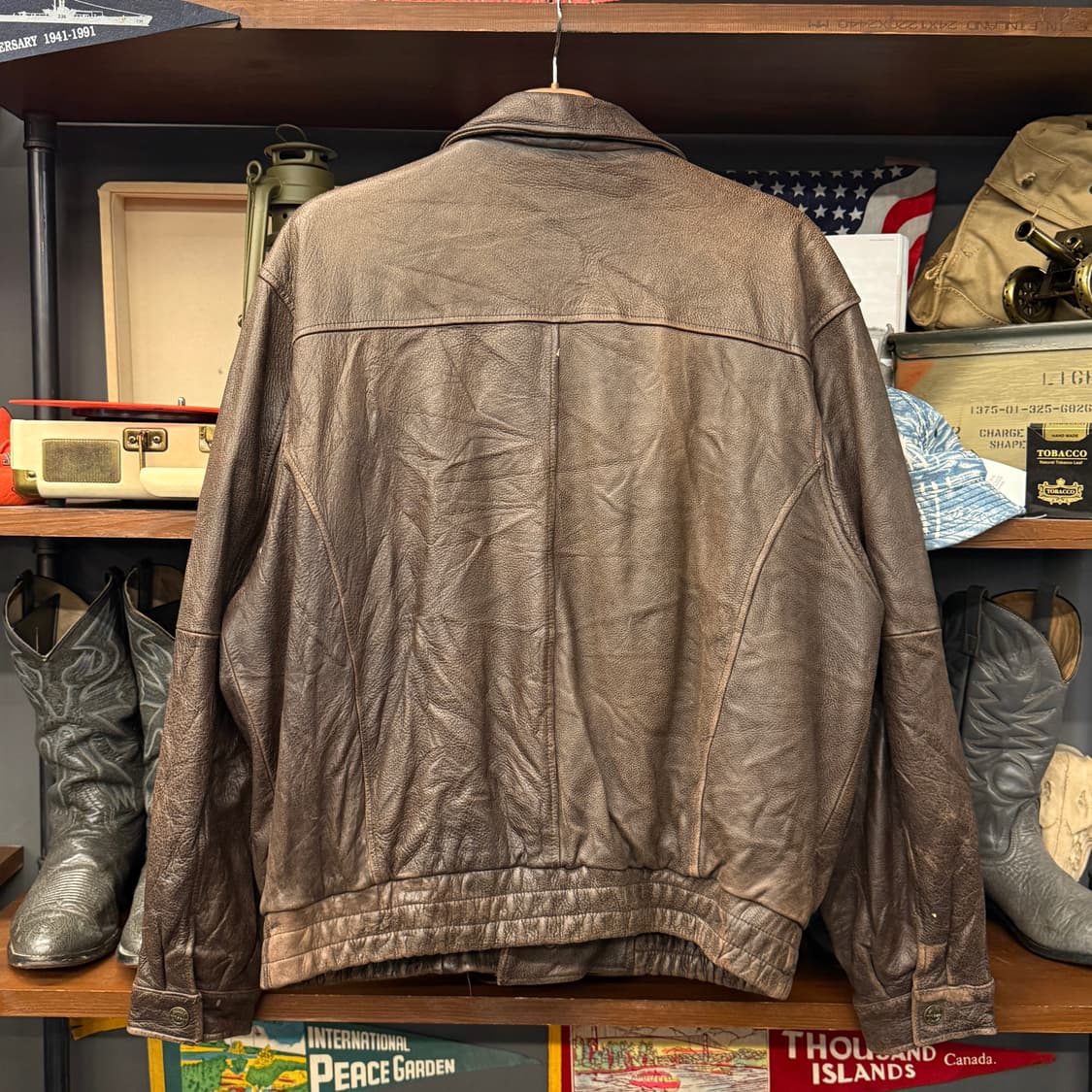 90s 윌슨레더 신슐레이트 맵라이닝 A-2플라이트 레더자켓 N857   상품이미지2