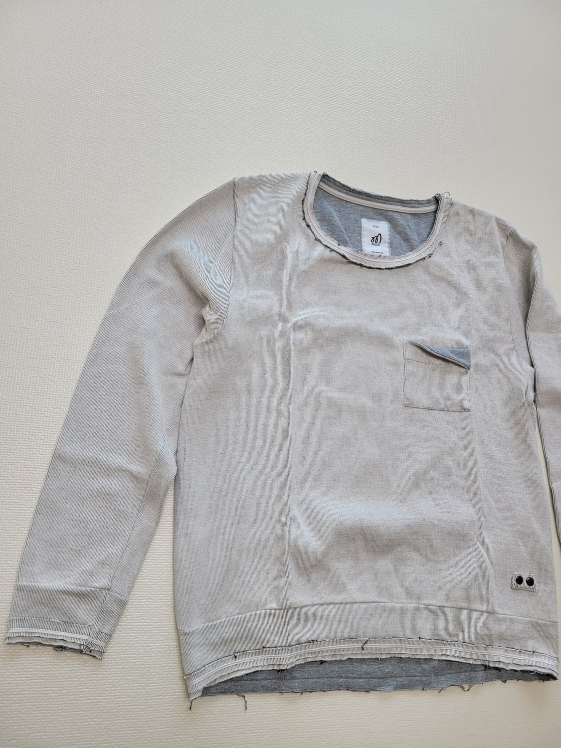 몰리 Mouli 남자 U넥 긴팔 라운드 티셔츠 110 그레이 상품이미지3