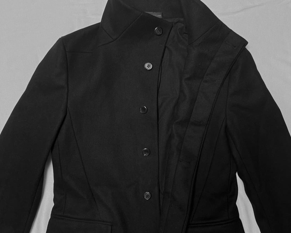 Solid Homme High Neck Hide Button Coat 상품이미지4
