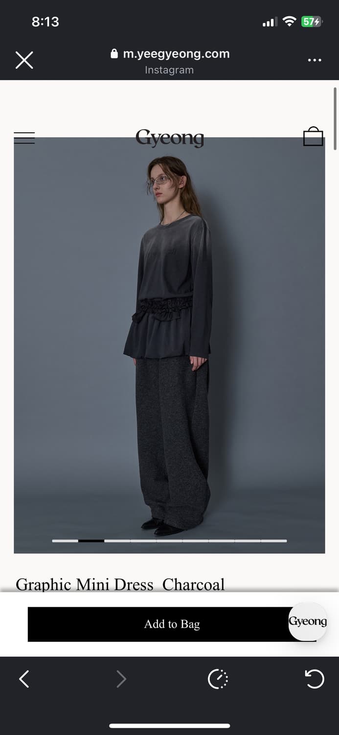 Gyeong 그래픽 미니 드레스 챠콜 상품이미지4