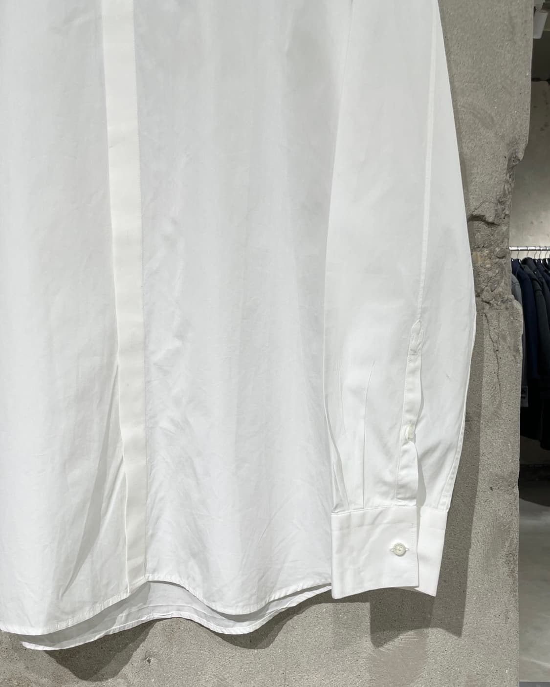 닐바렛 화이트 페이크 클립 히든 버튼 코튼 셔츠 상품이미지5