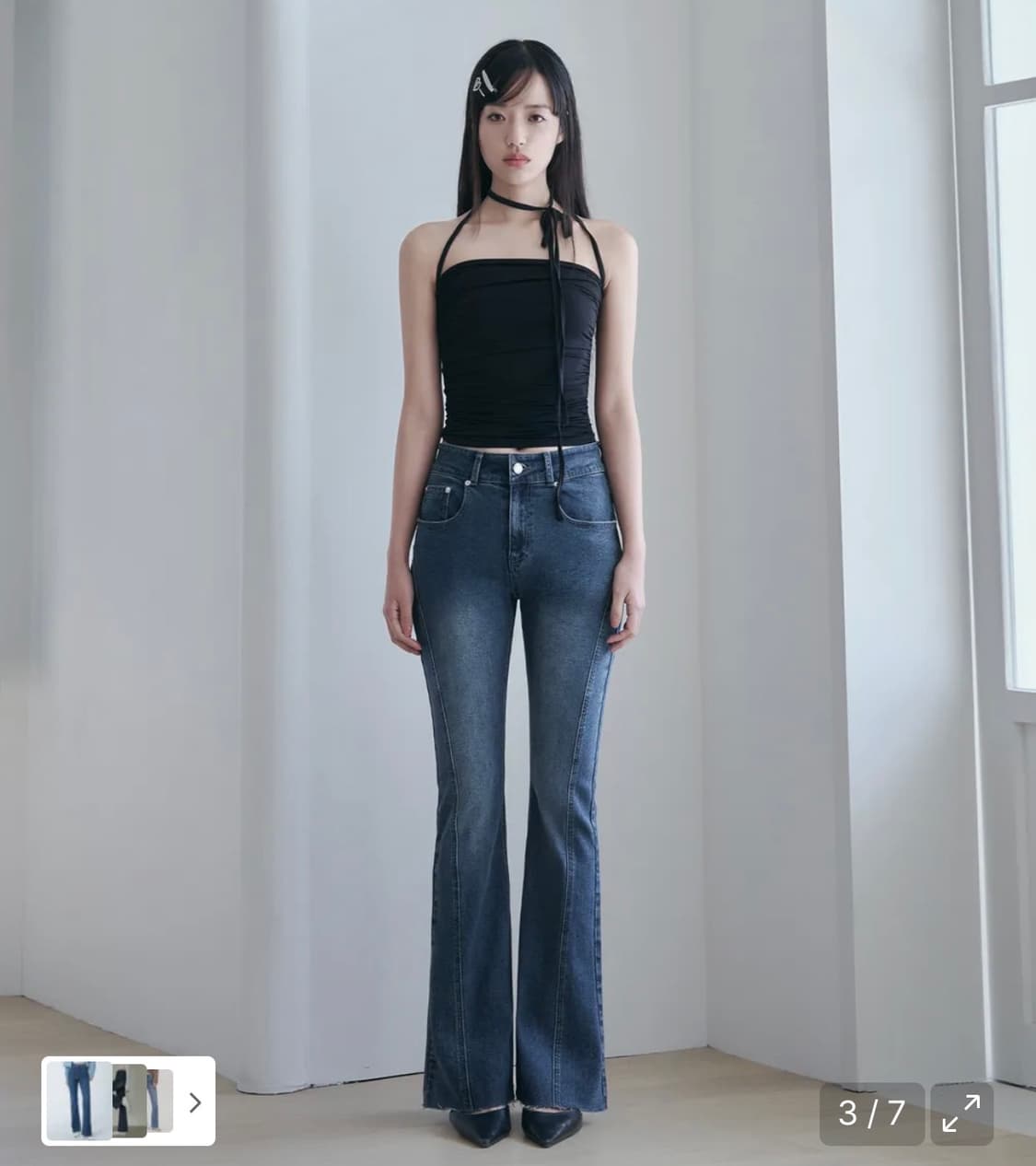 아워데이즈 슬래쉬 라인 부츠컷 데님 팬츠 S 상품이미지2