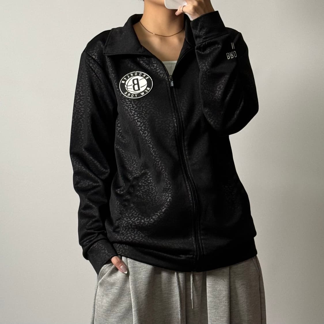 NBA 브루클린 뉴욕 트랙탑 져지 블랙 L [091704] 상품이미지1