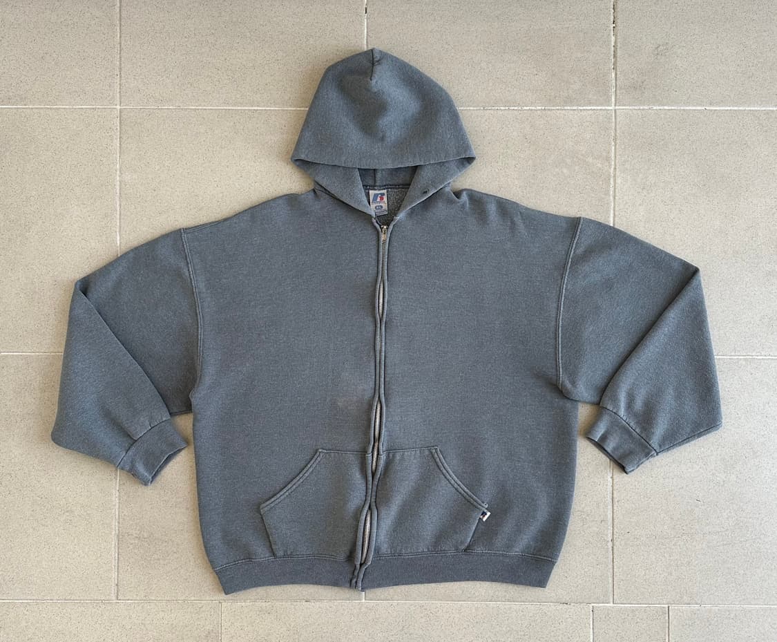 빈티지 러셀 후드집업 다크그레이 XL 상품이미지1