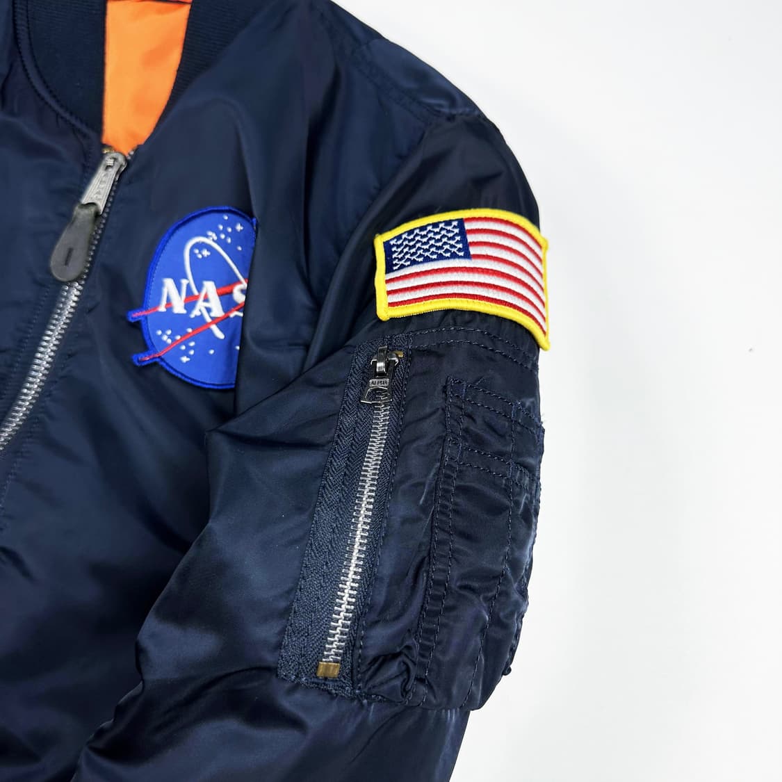 알파인더스트리 NASA 나사 ma-1 항공점퍼 네이비 S 상품이미지4