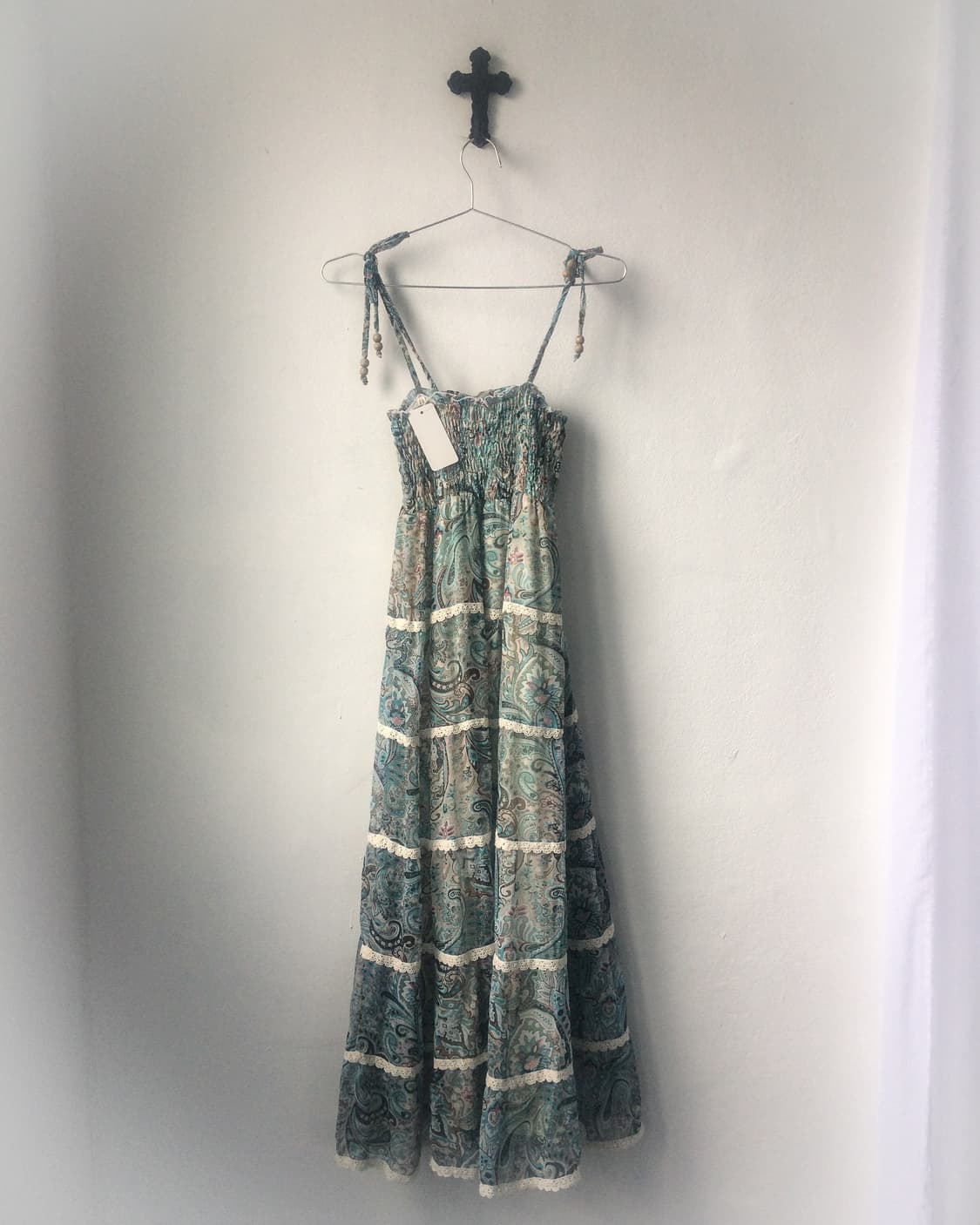 Lace up point paisley pattern sleeveless 상품이미지3