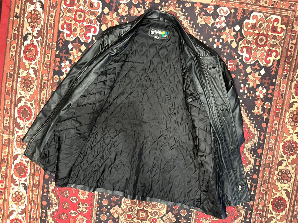 ( 2XL ) 가죽코트 가죽카코트 레더자켓 가죽롱코트 가죽롱자켓 상품이미지4