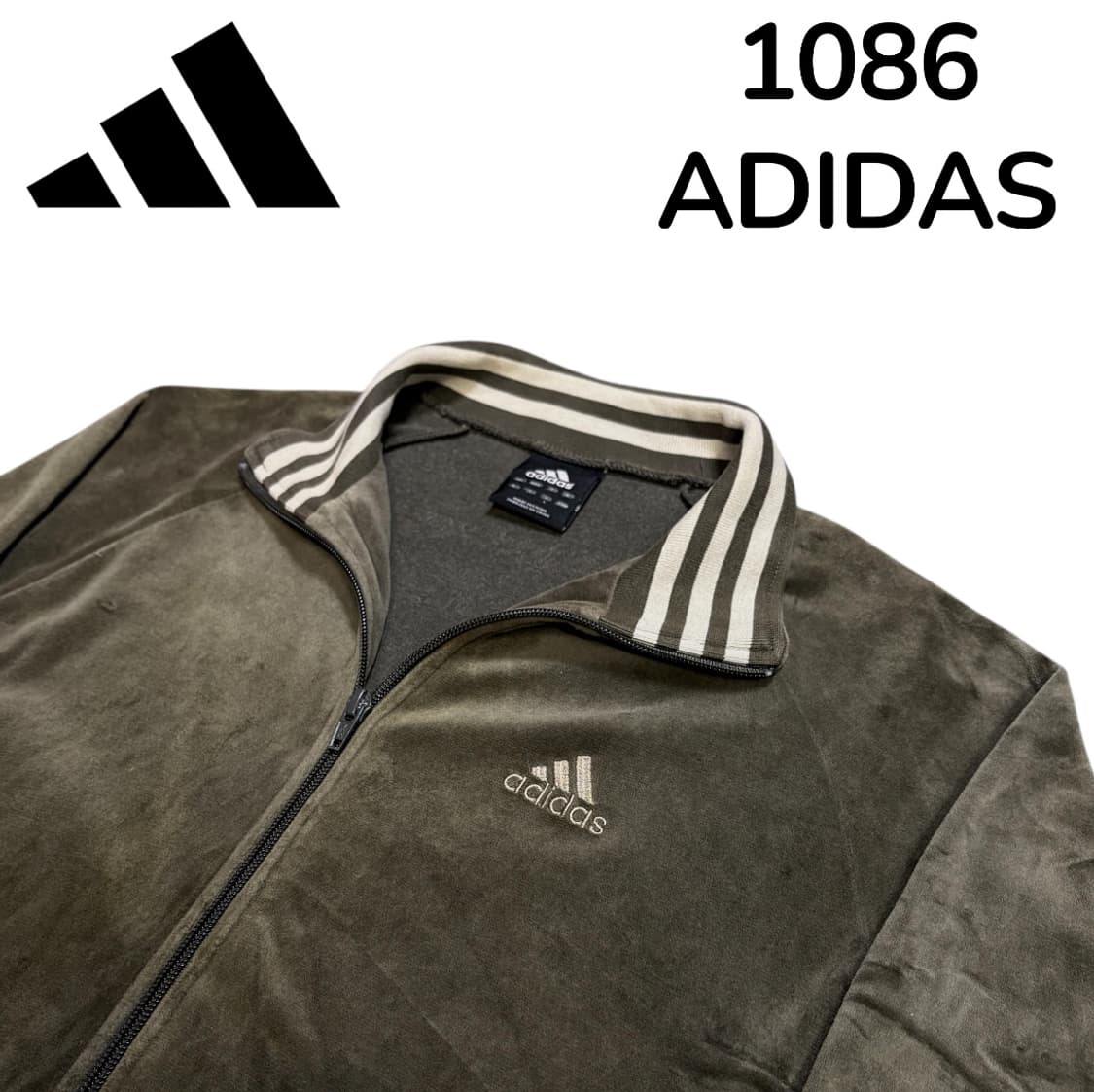 00s 아디다스 유광 카키 벨벳 사틴 져지 트랙탑 L  상품이미지4