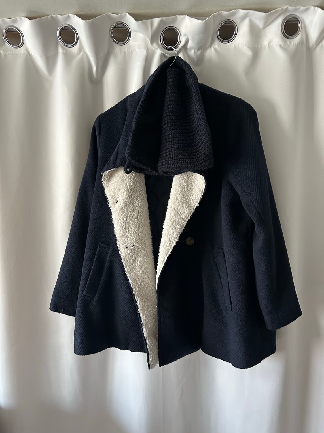 니트 하이넥 버튼 코트 상품이미지4