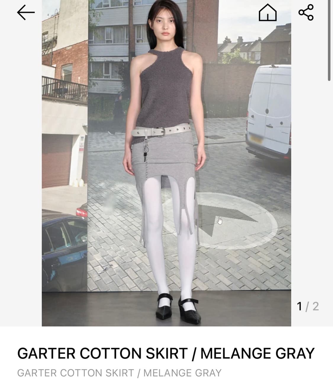 세릭 가터 탑 스커트 랩 그레이 구해요 상품이미지1