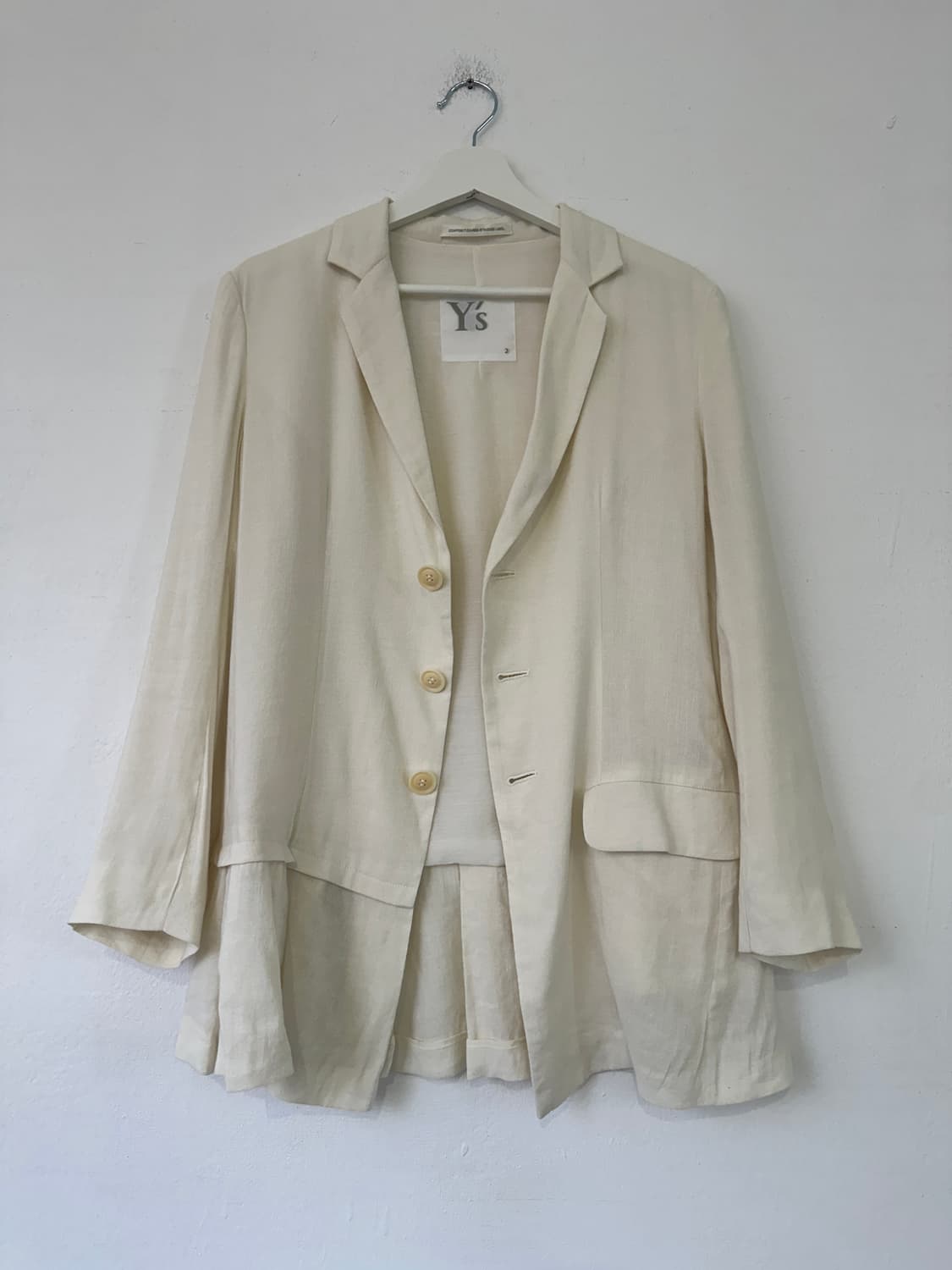 요지 야마모토 Y’s 비대칭 크림 블레이저 상품이미지5