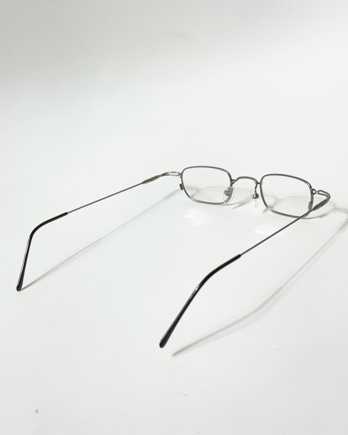 90s 실버 슬림 스퀘어 빈티지 안경 상품이미지4