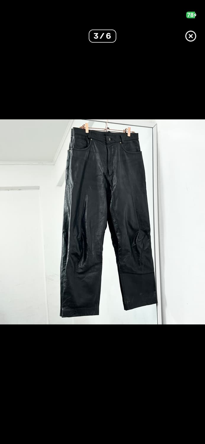 블랙 레더 팬츠 소가죽 바지 상품이미지3