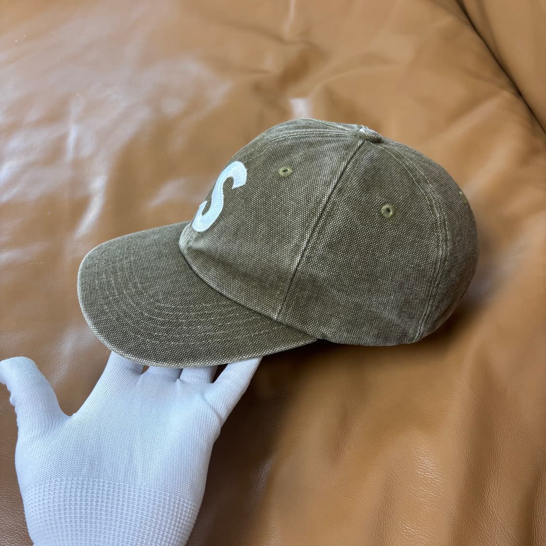 슈프림 S로고 6패널 볼캡 모자 워시드 올리브 카키 상품이미지4