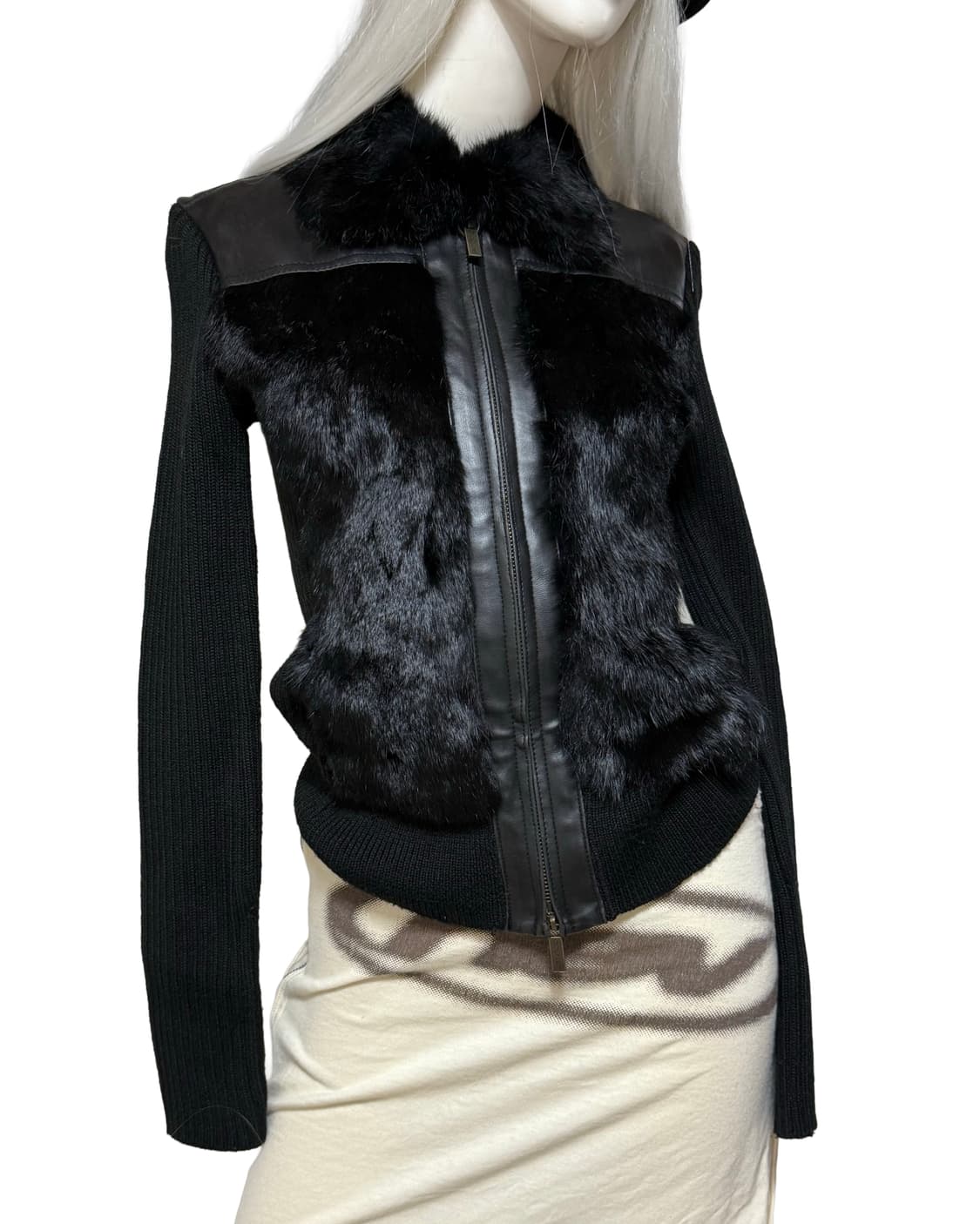 Vtg 갸루 y2k 아크릴 퍼 울 가디건 상품이미지2