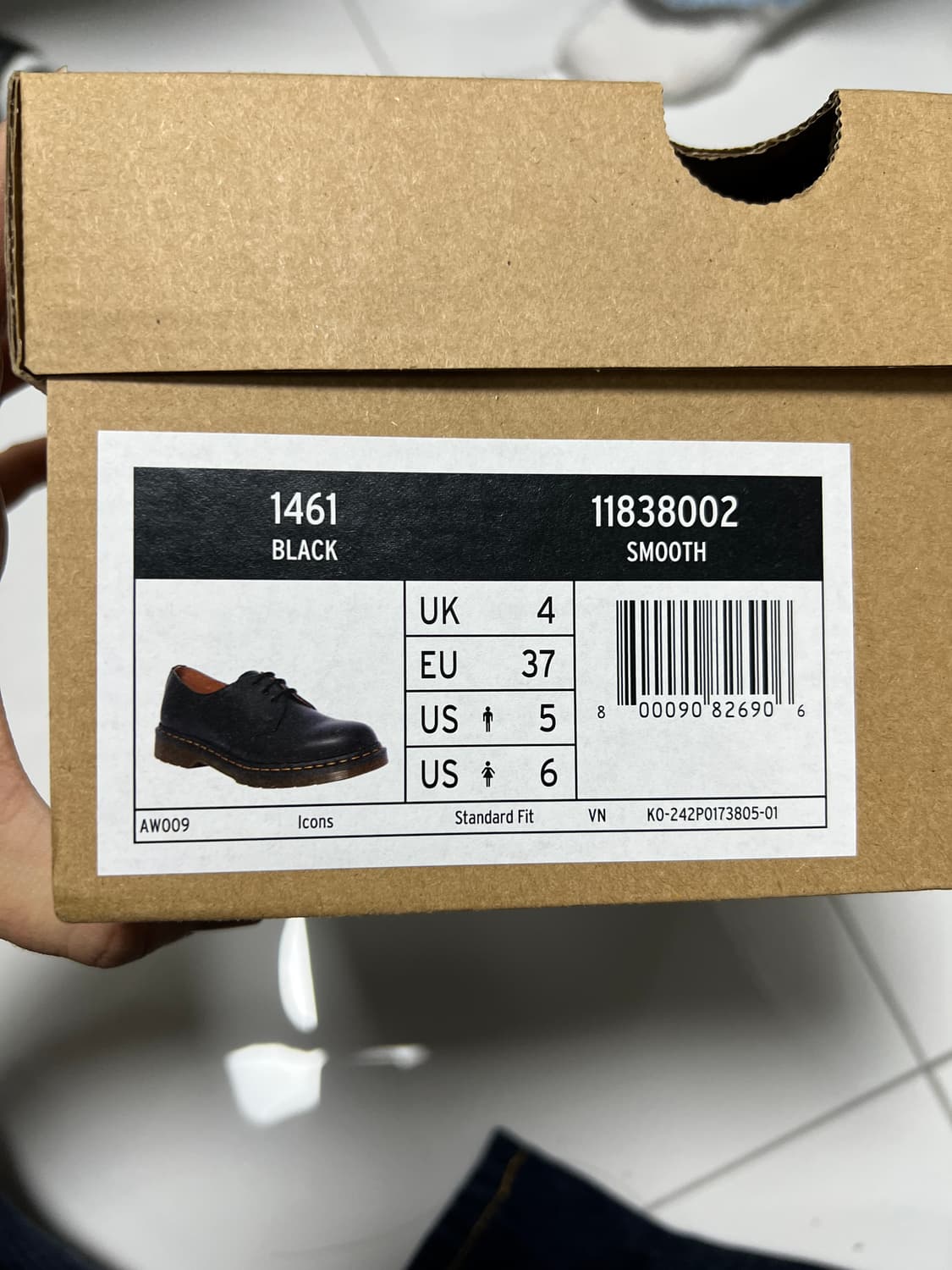 닥터마틴 1461 스무스 3홀 블랙 UK4 230~235 상품이미지9