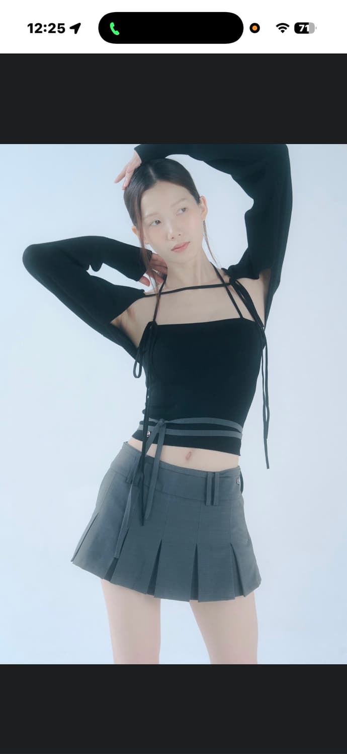 페인오어플레져 루 플리츠 스커트 s 챠콜 상품이미지4