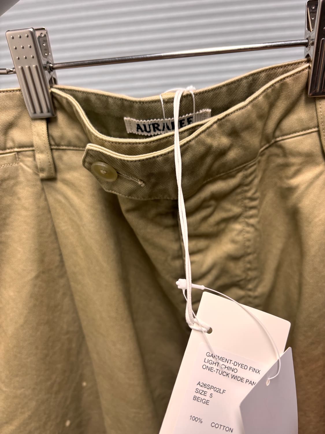 새제품) AURALEE 오라리 가먼츠 와이드 원턱 치노 26SS 상품이미지3