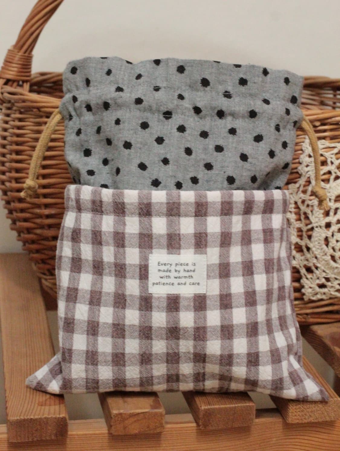 핸드메이드 도트 스트링 파우치  상품이미지5