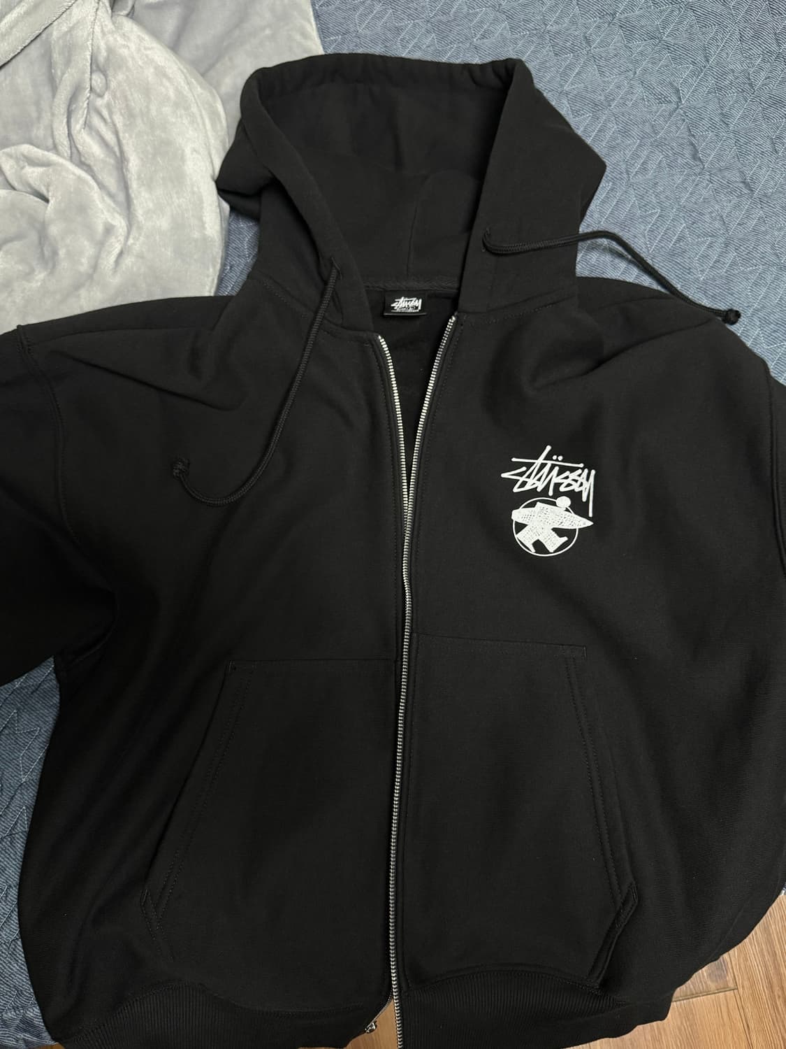 스투시 롱 하울 후드집업 블랙 상품이미지3