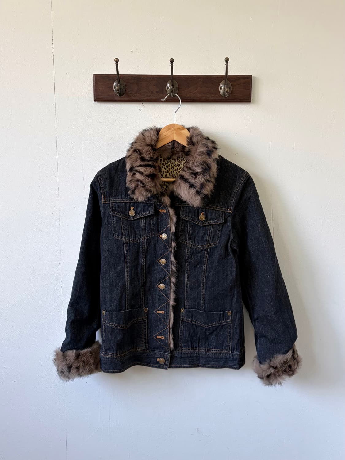 gf 레오파드 데님 퍼 자켓 상품이미지1