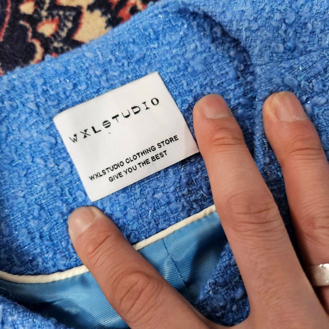 WXLSTUDIO 블루 골든 버튼 숏 트위드자켓 S size 상품이미지6