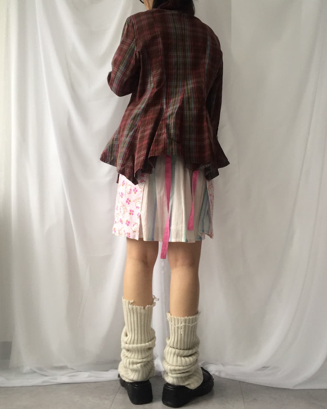 Check pattern high neck jacket 상품이미지8