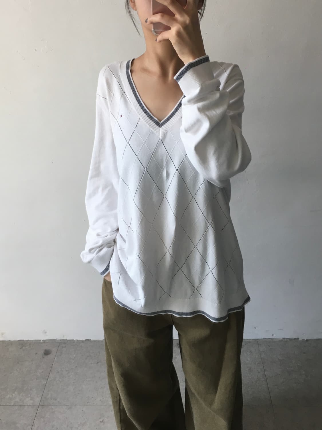 타미힐피거 아가일패턴 니트 상품이미지1