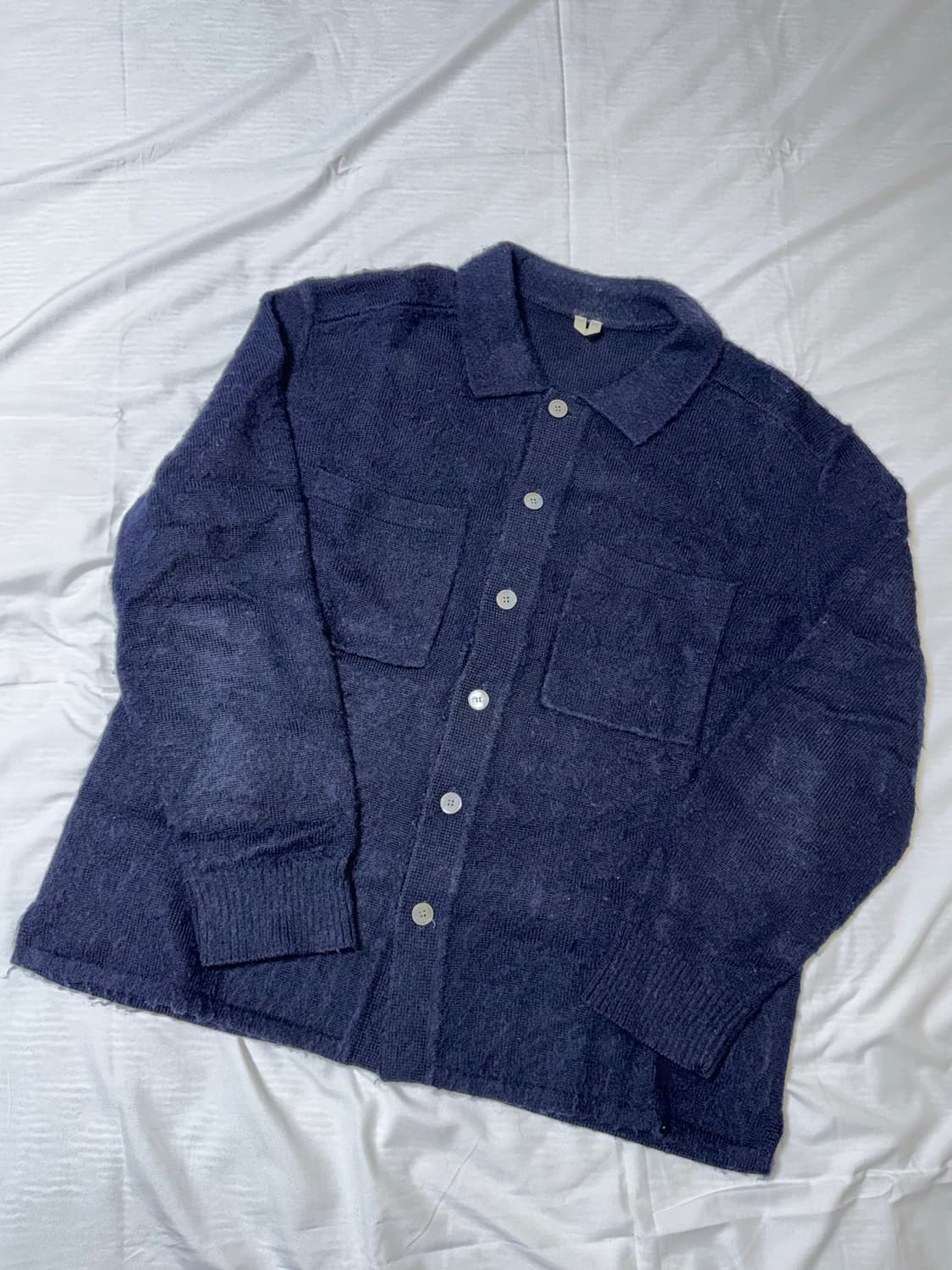 아르켓 헤어리 울 가디건 네이비 XL 상품이미지1