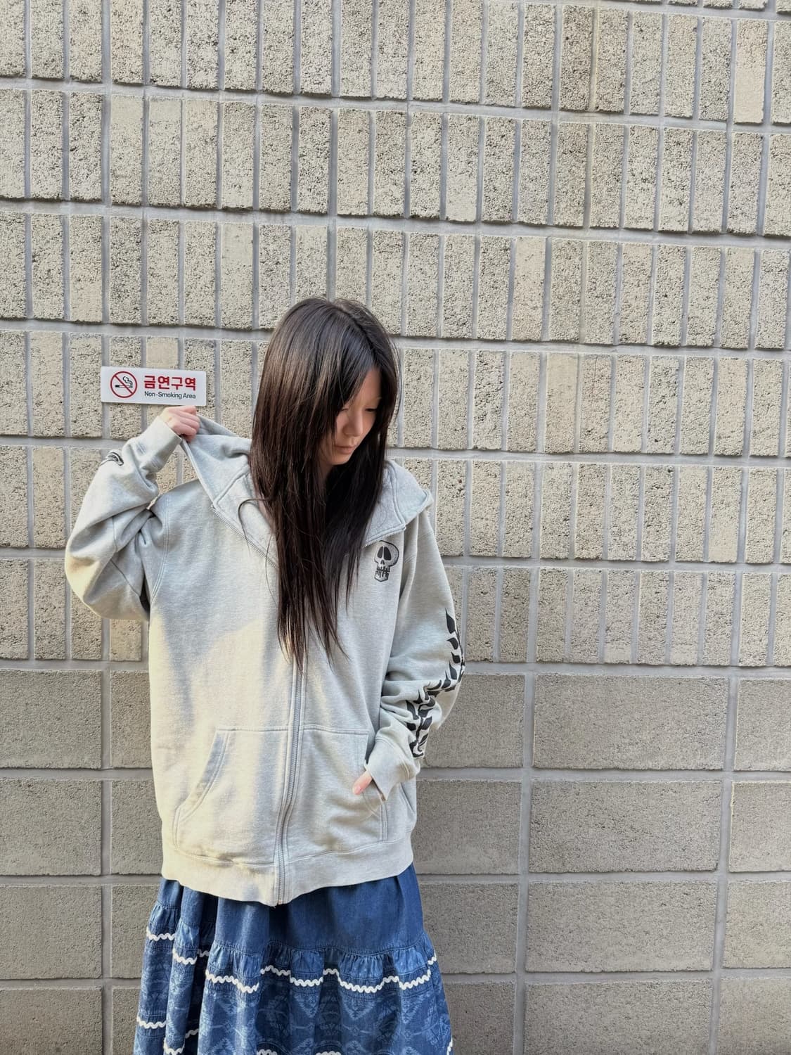 스투시 스컬 로고 디테일 후드집업 상품이미지7