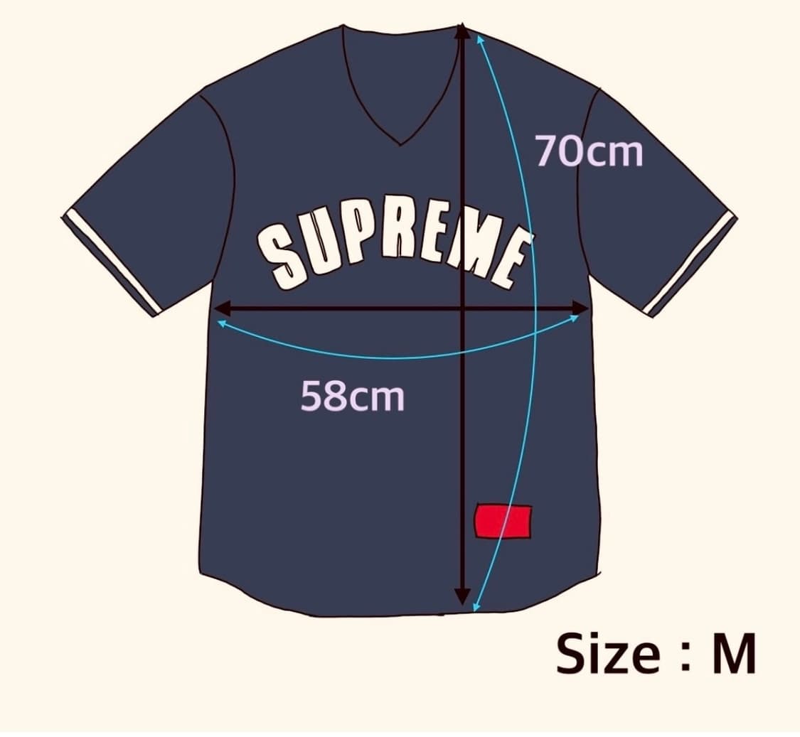 M) 슈프림 울트라스웨이드 메쉬 베이스볼 저지 네이비 - 24SS 상품이미지3