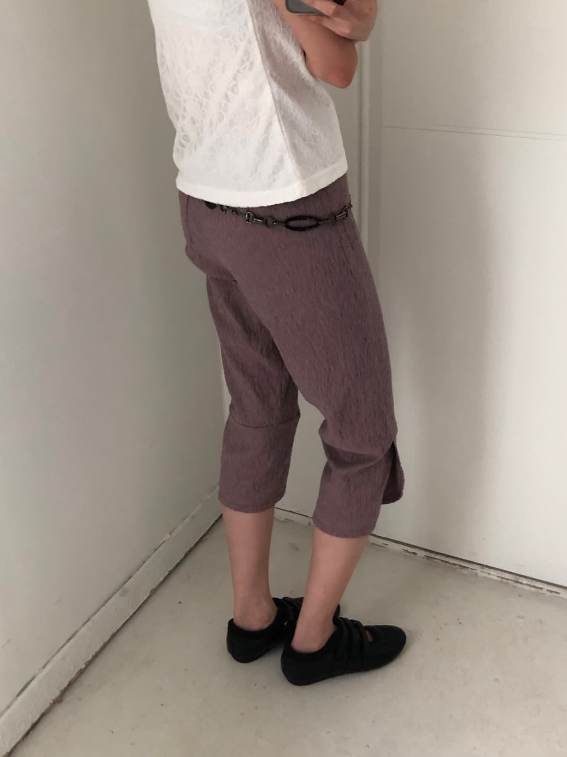 일본빈티지 레이스 트임 레깅스 상품이미지3