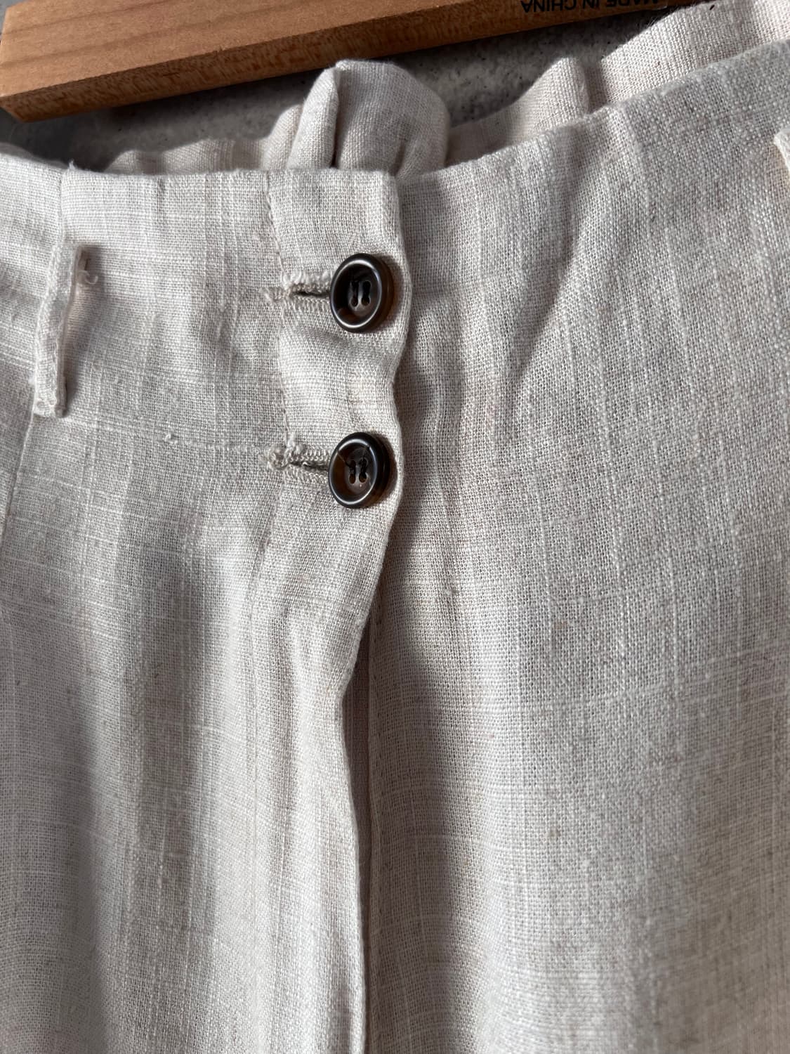 아이보리 린넨 와이드 팬츠 상품이미지3