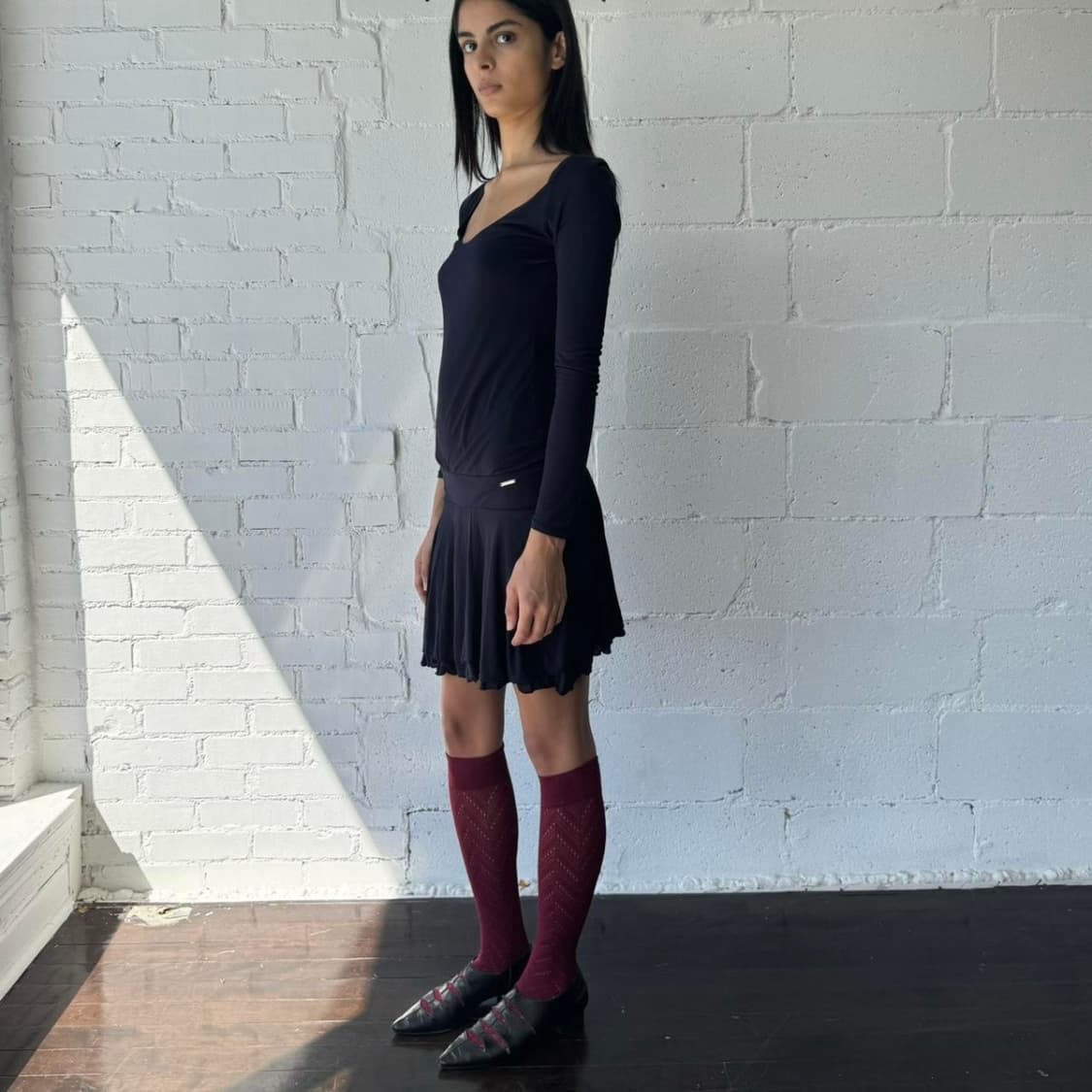 Patrizia Pepe 유럽 빈티지 블랙 스트레치 저지 드레스 상품이미지8