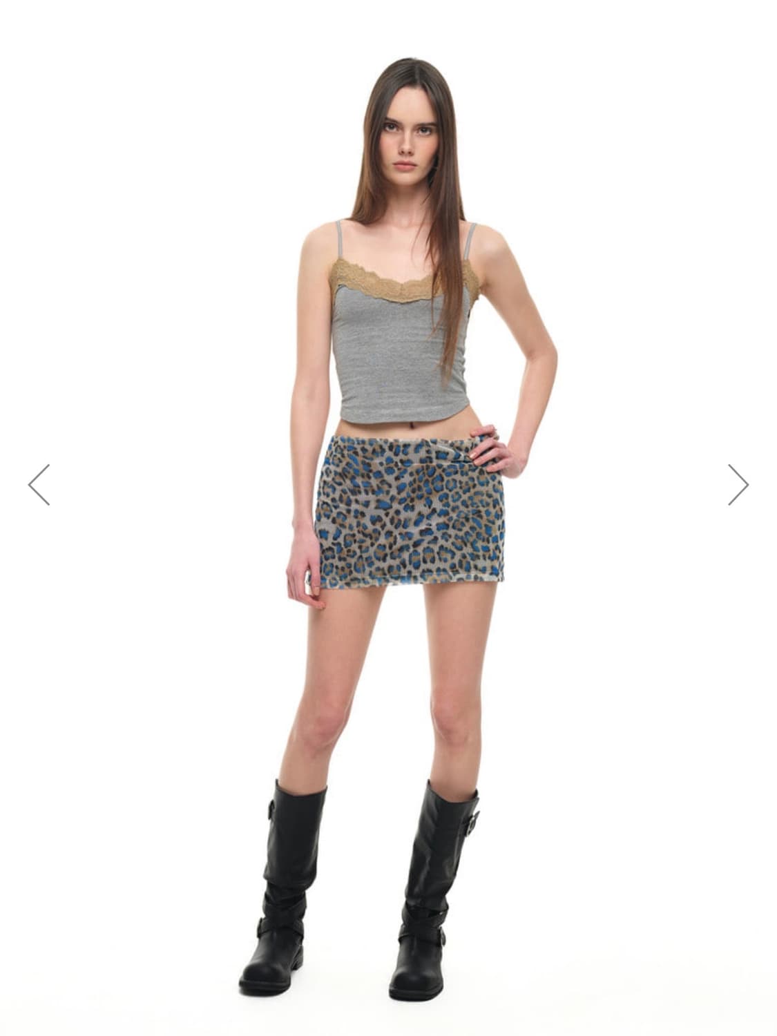 TOOMUCHTAX LEOPARD MESH MICRO SKIRT 상품이미지4